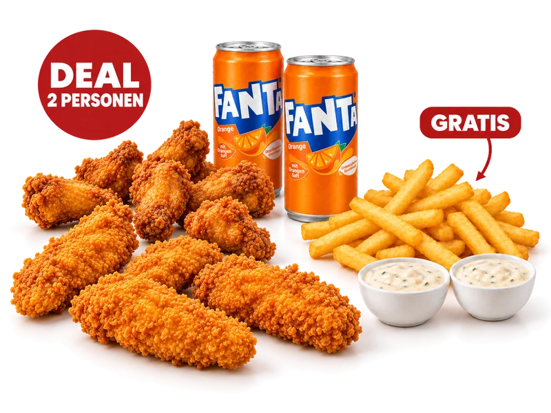 Chicken Deal — 2 people — Bildbeispiel für 2 Personen — Auswahl kann abweichen.