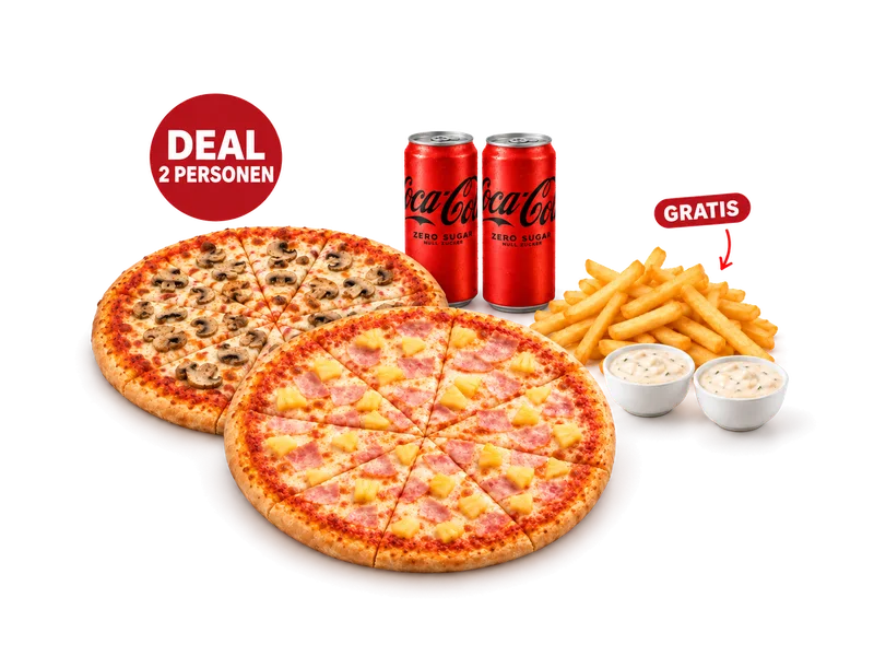Pizza Deal — 2 people — Bildbeispiel für 2 Personen — Auswahl kann abweichen.